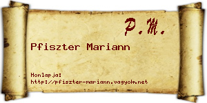 Pfiszter Mariann névjegykártya